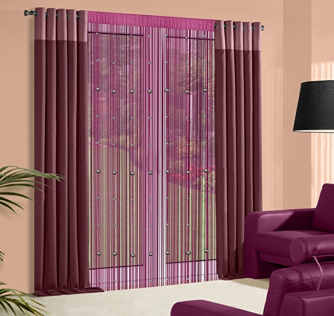 Záclona 140 x 250 cm Koralik (fialová)