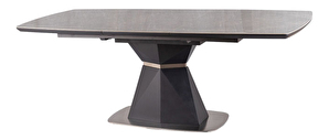 Rozkladací jedálenský stôl 160-210 cm Cecelia (sivá + čierna) (pre 8 a viac osôb)