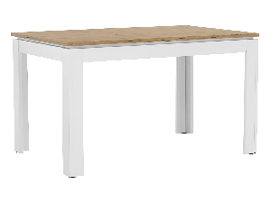 Jedálenský stôl Vilgi (pre 4 až 6 osôb) (biela + dub wotan)