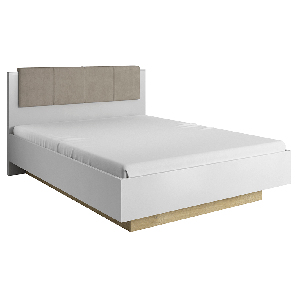 Manželská posteľ 160 cm Cethos (biela + dub grandson + biely lesk)