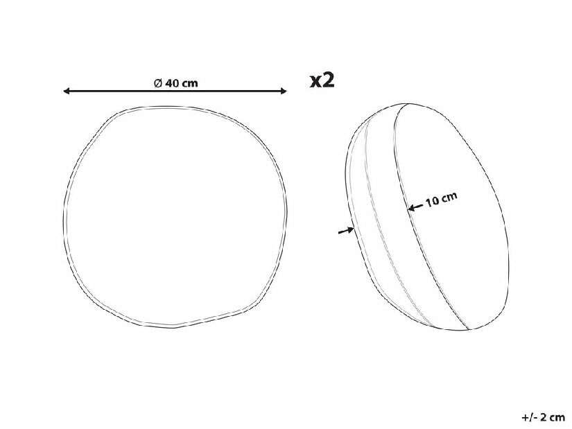 Sada 2 ozdobných vankúšov ⌀ 40 cm Sebor (hnedá)