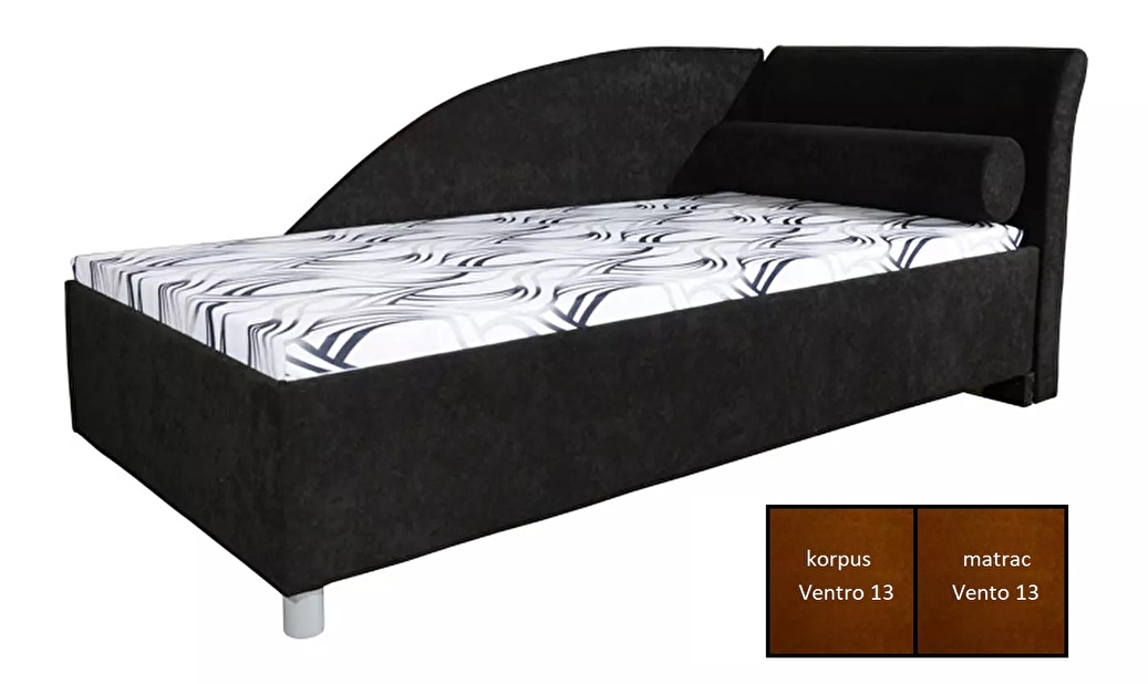 Jednolôžková posteľ (váľanda) 90 cm Perla Plus (so 7-zónovým matracom štandard) (Vento 13) (P) *výpredaj