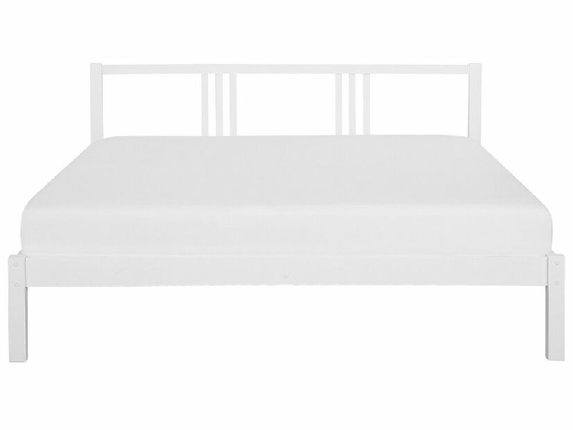 Manželská posteľ 180 cm VALLES (s roštom) (biela)