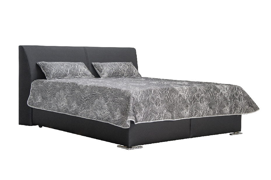 Manželská posteľ 160 cm Blanár Velvet New (čierna) (s roštom a matracom Riana)
