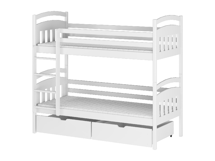 Detská posteľ 90 x 200 cm Galvin (s roštom a úl. priestorom) (biela)