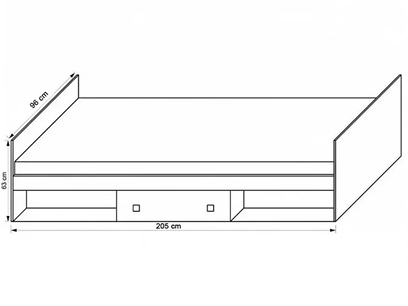 Jednolôžková posteľ 90 cm Torton T20 (s roštom a úl. priestorom)