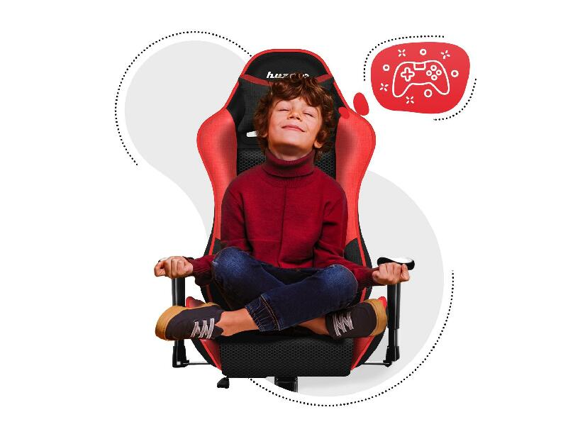 Detská herná stolička Rover 6 (čierna + červená)