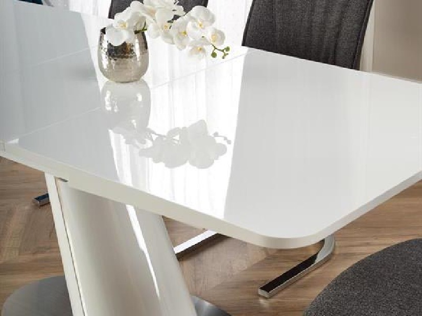 Rozkladací jedálenský stôl 160-200 cm Obdulia (biela) (pre 6 8 osôb)