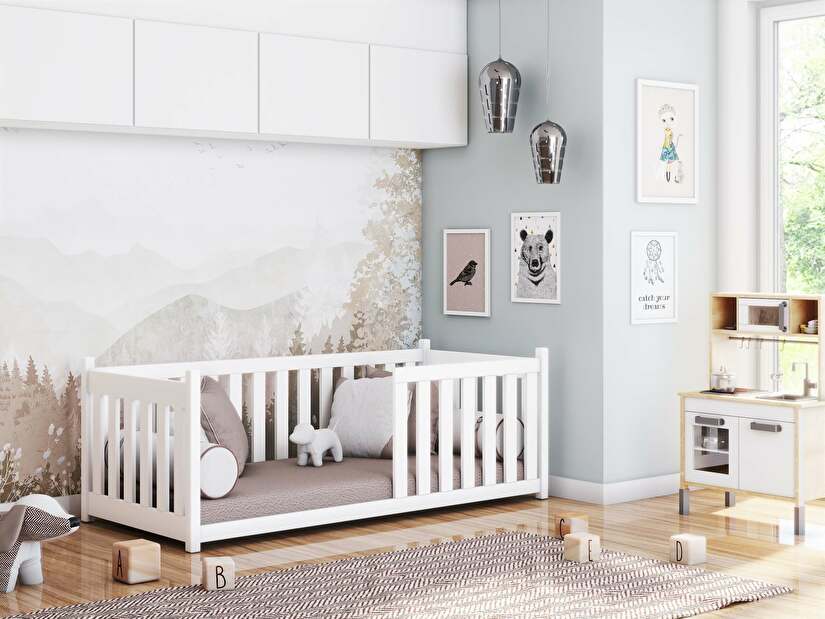 Detská posteľ 80 x 180 cm Connie (s roštom a úl. priestorom) (biela)