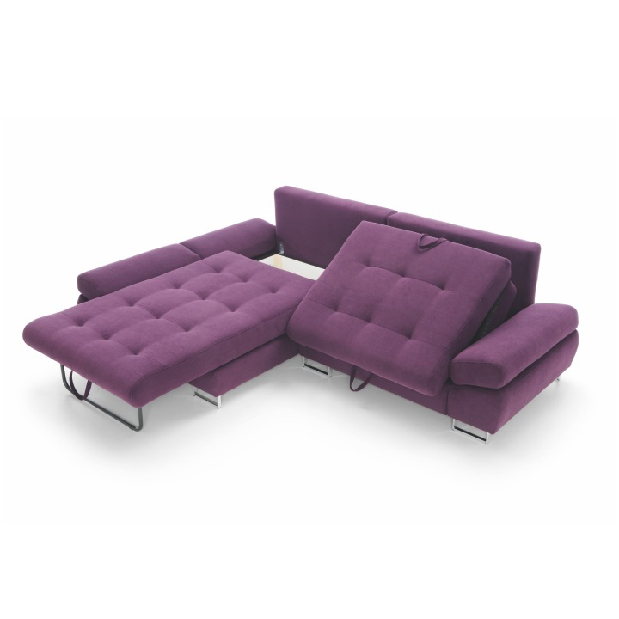 Rohová sedačka Grena (fialová + horčicová) (L)