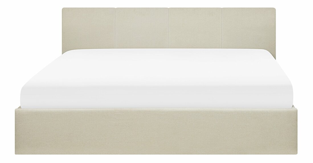 Manželská posteľ 160 cm ORBIT (s roštom a úl. priestorom) (béžová)
