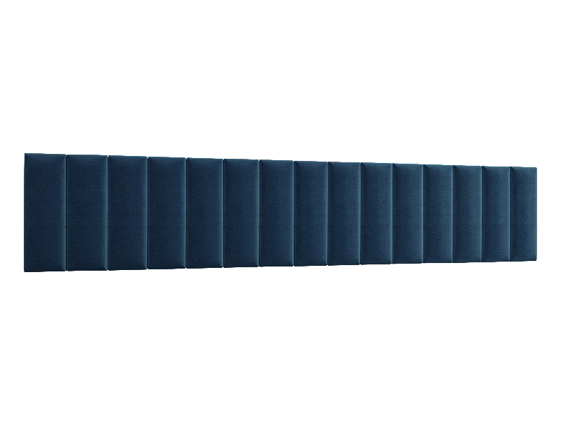 Set 15 čalúnených panelov Quadra 300x60 cm (modrá)