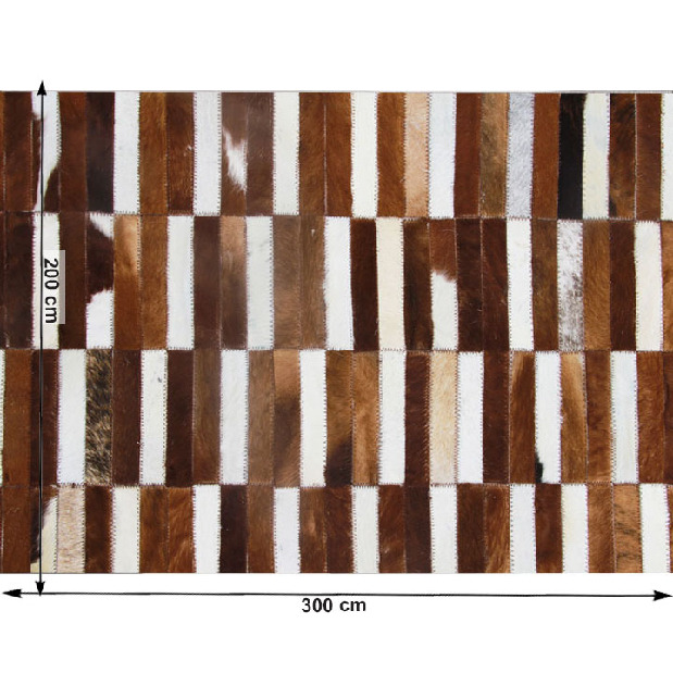 Kožený koberec 69x140 cm Kazuko TYP 05 (hovädzia koža + vzor patchwork)