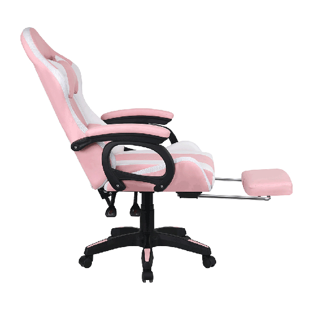 Kancelárske kreslo Juventa (s RGB LED osvietením) (ružová + biela)