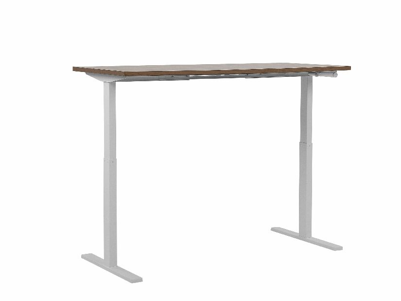 Písací stôl Upgo (tmavé drevo) (manuálne nastaviteľný)