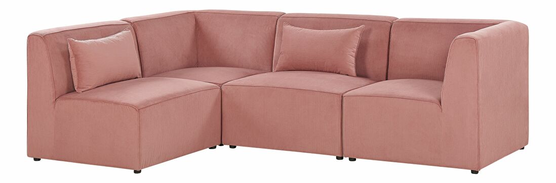 Rohová sedačka LEMMIS (ružová) (pre 4 osoby) (L)