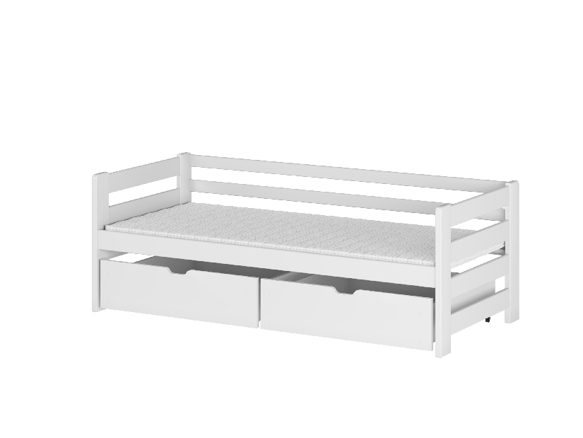 Detská posteľ 90 x 190 cm Erin (s roštom a úl. priestorom) (biela)