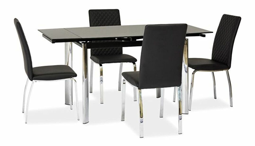 Jedálenský stôl GD-019 (čierna + chróm) (pre 4 až 6 osôb)