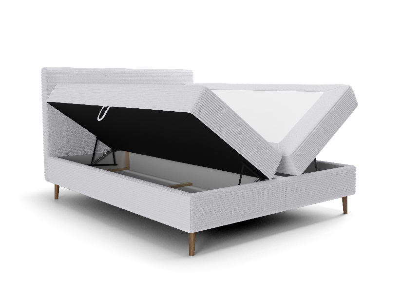 Manželská posteľ 200 cm Napoli Bonell (sivá) (s roštom, s úl. priestorom)
