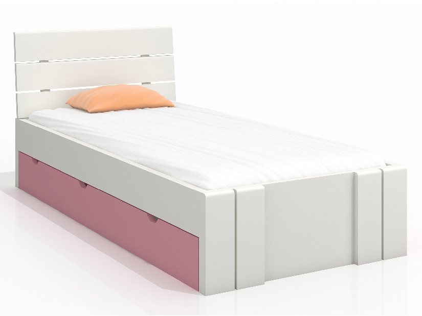 Jednolôžková posteľ 120 cm Naturlig Kids Tosen High Drawers (borovica) (s roštom)