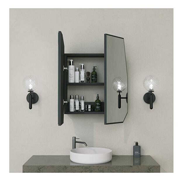 Kúpeľňová skrinka so zrkadlom Quentin (čierna)