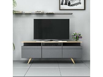 TV stolík/skrinka Vulema (antracit + dub) 