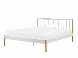 Manželská posteľ 180 cm MARES (biela) (s roštom)