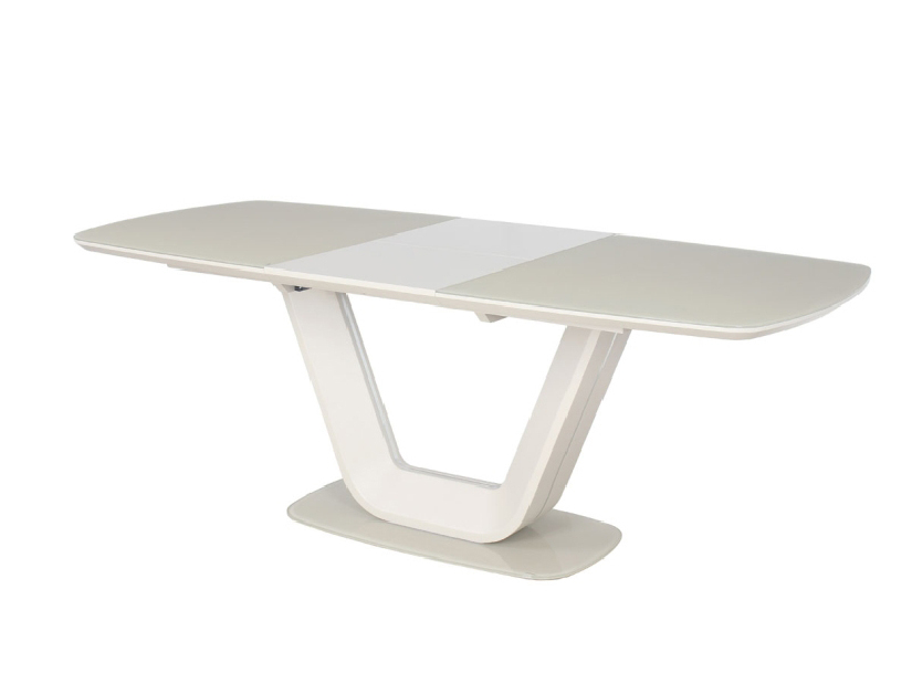 Rozkladací jedálenský stôl 160-220 cm Amanda (krémová + krémová) (pre 8 a viac osôb)