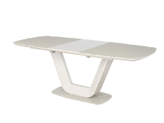Rozkladací jedálenský stôl 160-220 cm Amanda (krémová + krémová) (pre 8 a viac osôb)