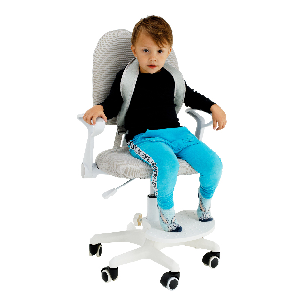 Detská stolička Anis (sivá + biela)