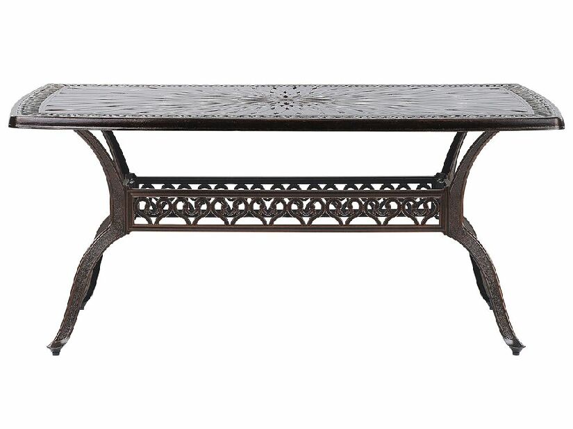 Záhradný stôl 165 cm LIZZI (hliník) (hnedá) (pre 6 osôb)