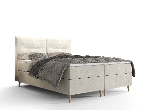 Manželská posteľ Boxspring 140 cm Saruta (béžová) (s matracom a úložným priestorom)