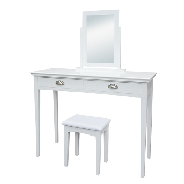 Toaletný stolík s taburetkou Rylan (biela) *výpredaj