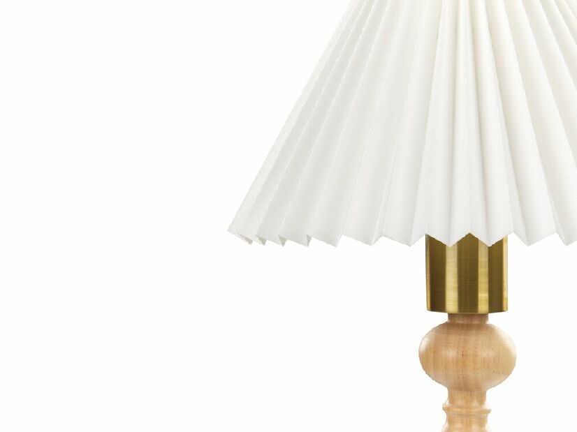 Stolná lampa Claudius (biela + svetlé drevo)