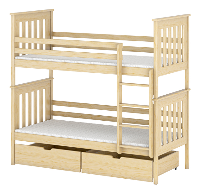 Detská posteľ 90 x 190 cm Brad (s roštom a úl. priestorom) (borovica)