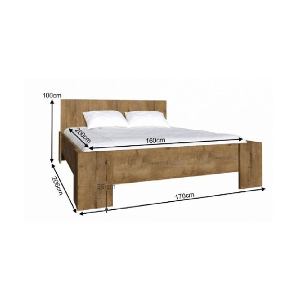 Manželská posteľ 160 cm Modestus L1 (s roštom)