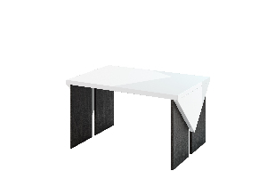 Konferenčný stolík Tarni (lesk biely + tmavosivá)