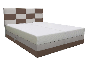 Manželská posteľ 160 cm Marion (hnedá + svetlosivá) (s roštom a matracom)