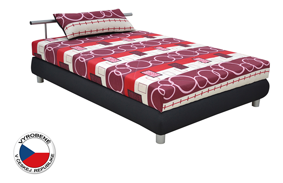 Manželská posteľ 140 cm Blanár Adriana (vzor Future 05 + čierna) (s roštom a matracom)