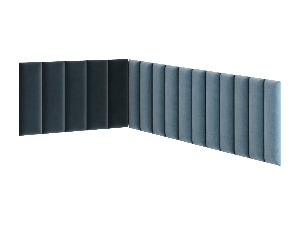 Set 16 čalúnených panelov Quadra 100x220x50 cm (mentolová)