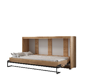 Sklápacia posteľ 160 Cassie (craft zlatý + čierna matná) (horizontálna)