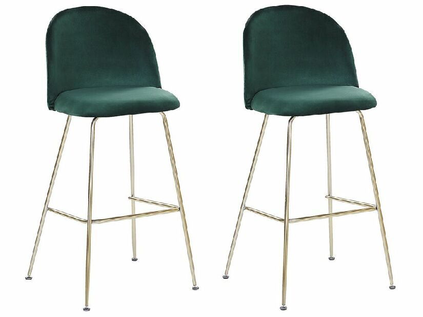 Set 2 ks. barových stoličiek ARCAL (zelená)