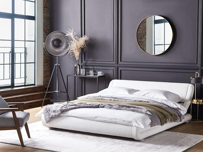 Manželská posteľ 160 cm AVENUE (s roštom) (biela)