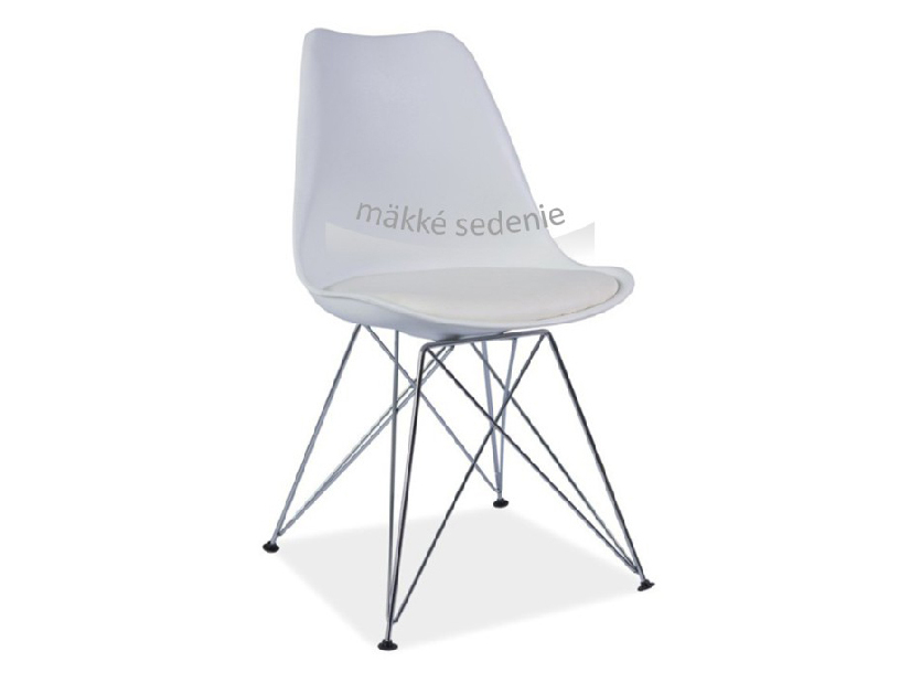 Set 2 ks. Jedálenská stolička Metal (ekokoža biela) * výpredaj