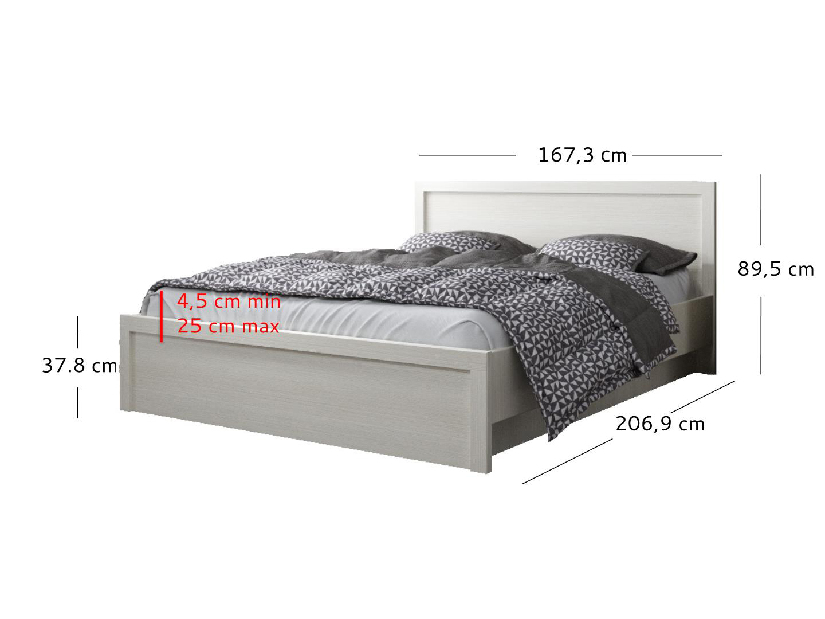 Manželská posteľ 160 cm Jolene (biela) (s roštom)