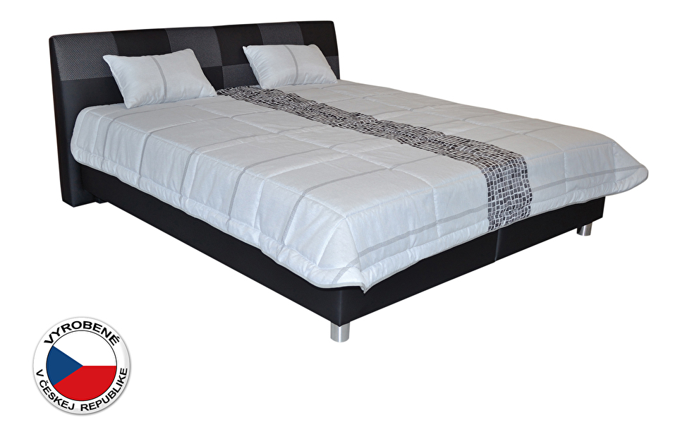 Manželská posteľ 180 cm Blanár Nice (čierna) (s roštom a matracom Ivana)