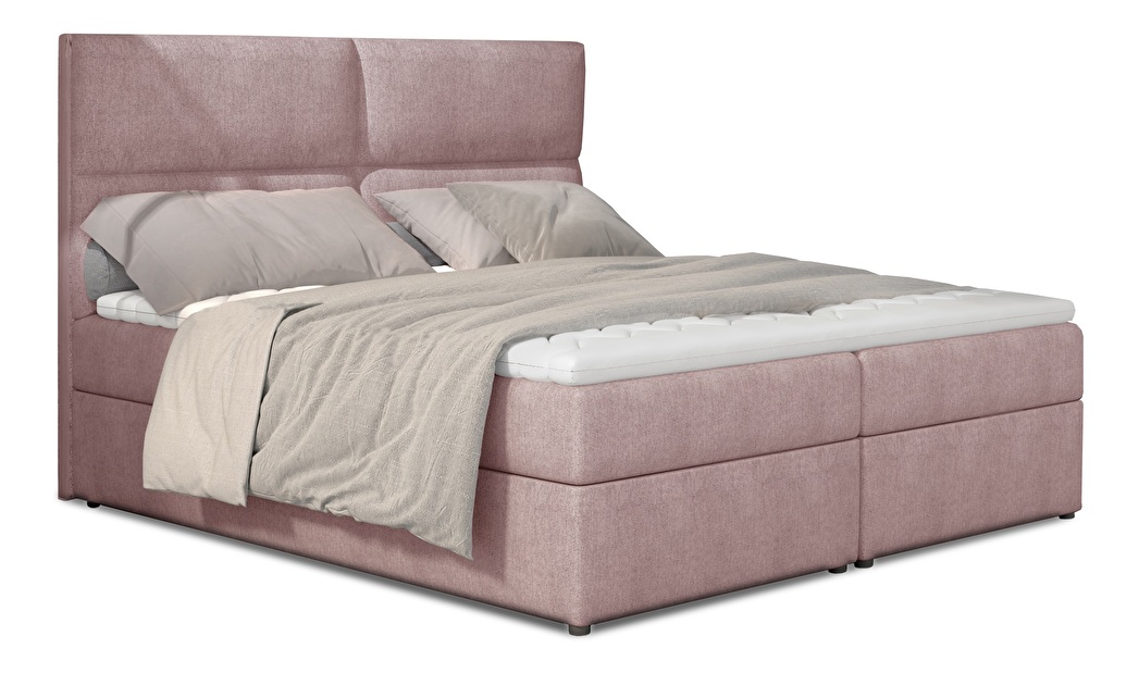 Kontinentálna posteľ 165 cm Alyce (ružová) (s matracmi)