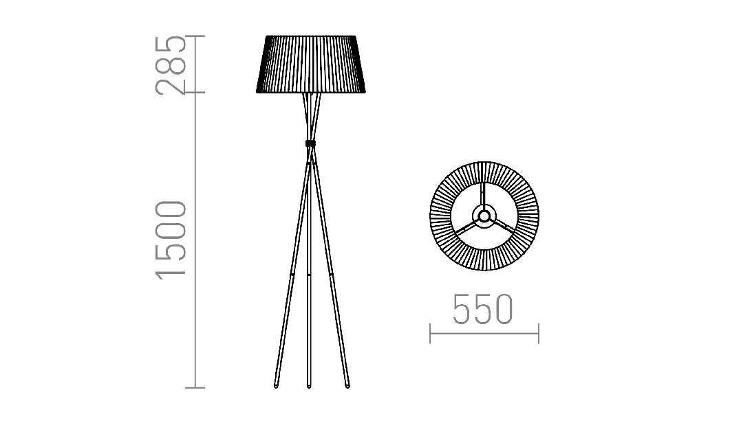 Stojanová lampa Boulogne 230V E27 28W (čierna)