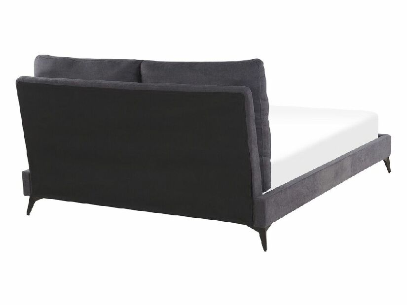 Manželská posteľ 140 cm MELIA (polyester) (tmavosivá) (s roštom)