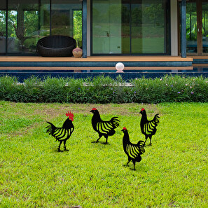 Dekoratívna sada kovových doplnkov do záhrady Chick (čierna)